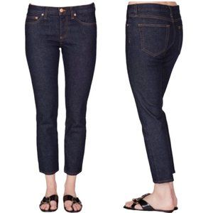 Crippen Dark Rinse Denim Slim Straight Cropped Jeans Deep Blue Size 24